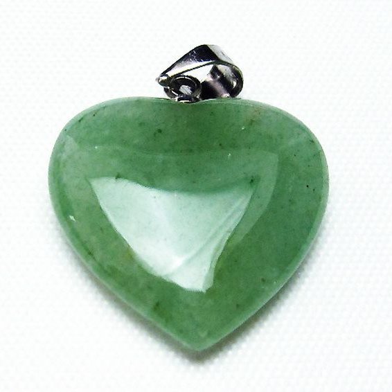 インド翡翠 ハート ペンダント [T328-1478]