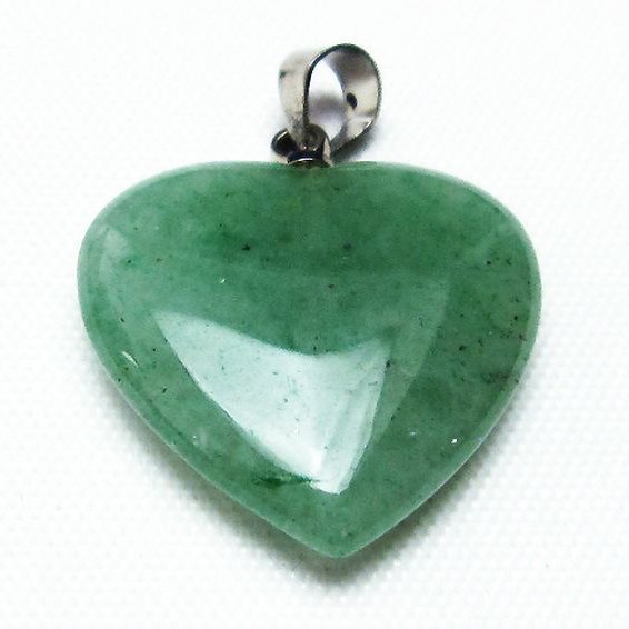 インド翡翠 ハート ペンダント [t328-1482]