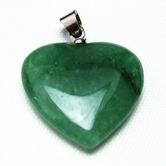 インド翡翠 ハート ペンダント [T328-1499]