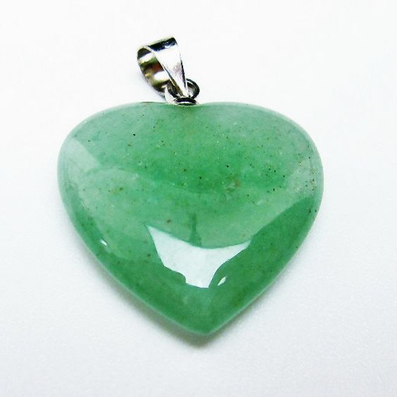 インド翡翠 ハート ペンダント [T328-1551]