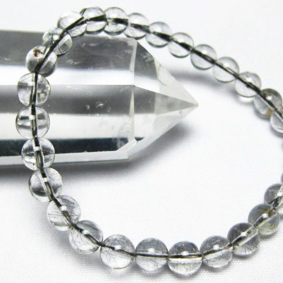 ブラックルチルクォーツ ブレスレット 6mm [T33-8144]