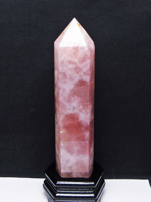 1.4Kg ローズクォーツ 六角柱[T332-5512]