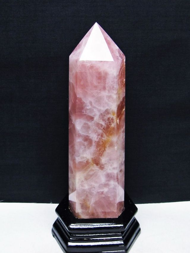 1Kg ローズクォーツ 六角柱 [t332-6074]