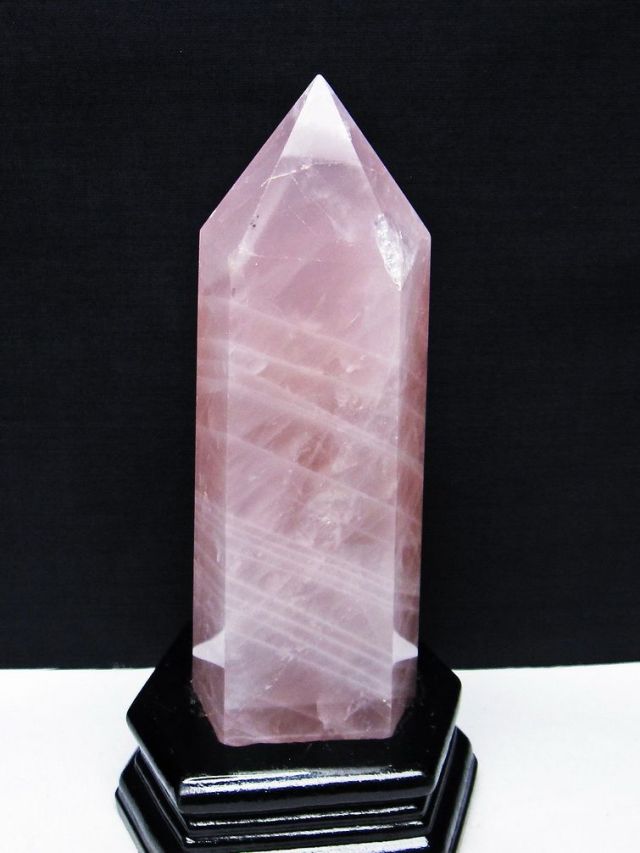 ローズクォーツ 六角柱 [t332-6085]