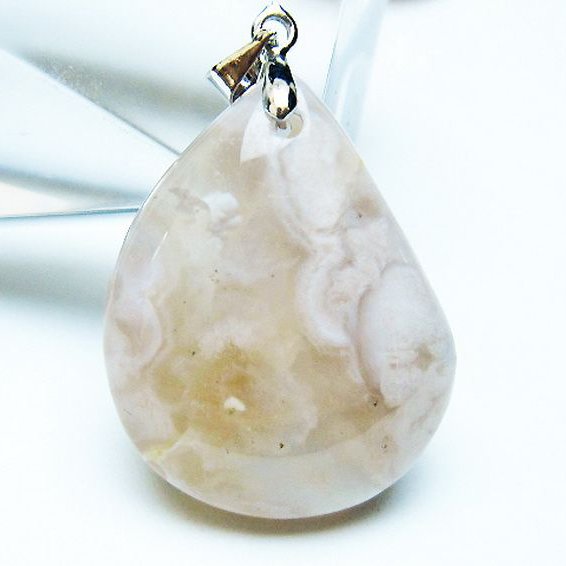 桜メノウ チェリーブロッサムアゲート ペンダント [T335-2918]