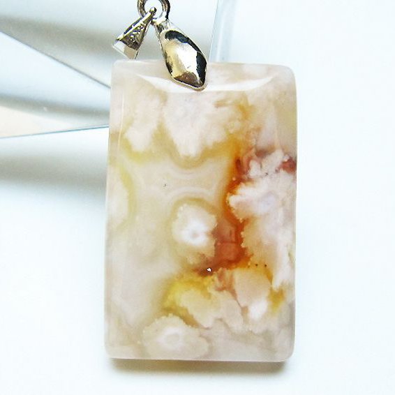 桜メノウ チェリーブロッサムアゲート ペンダント [T335-2981]