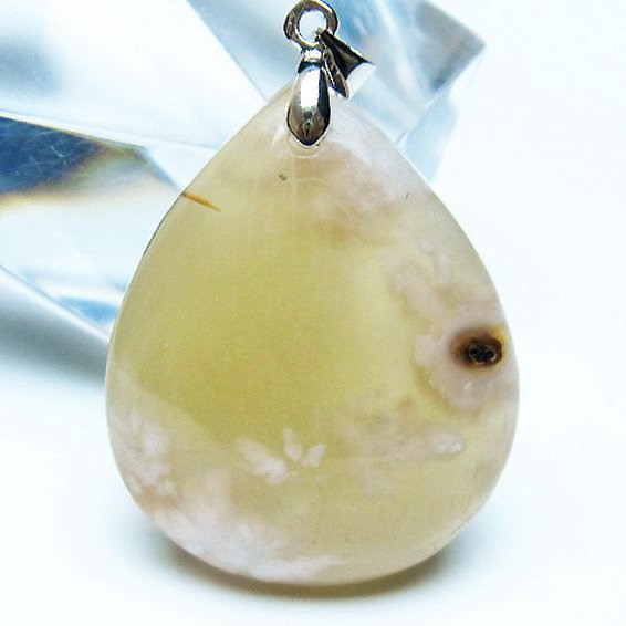 桜メノウ チェリーブロッサムアゲート ペンダント [T335-2993]