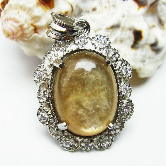 イエローマイカ　白雲母 ペンダント [T337-568]