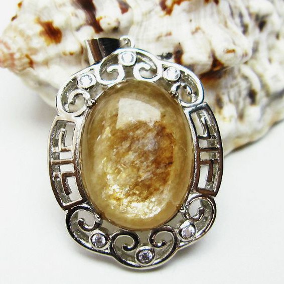 イエローマイカ　白雲母 ペンダント [T337-585]