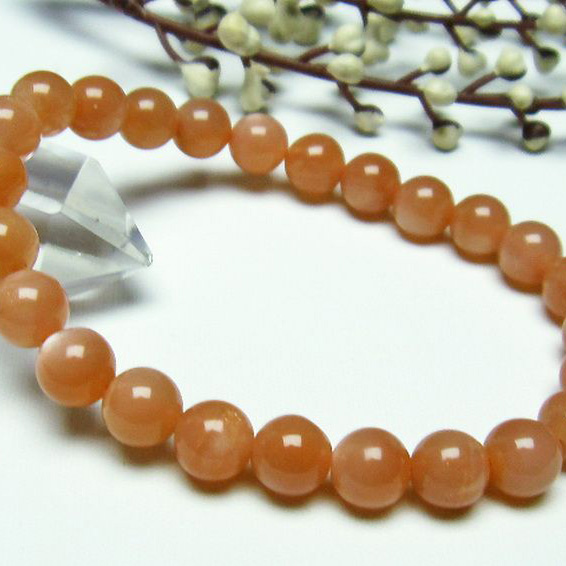 オレンジムーンストーン ブレスレット 8mm [T347-4484]