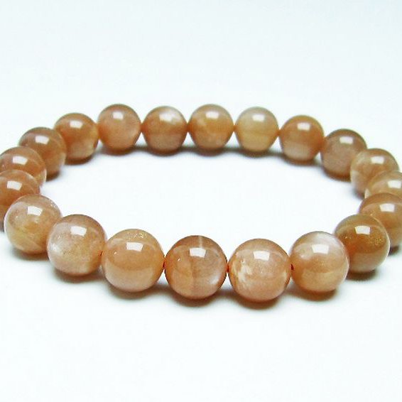 オレンジムーンストーン ブレスレット 10mm [T347-4720]
