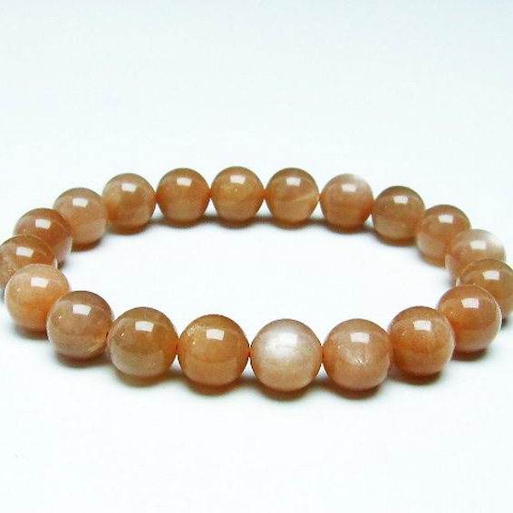 オレンジムーンストーン ブレスレット 10mm [T347-4742]