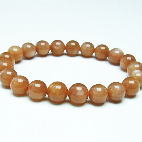 オレンジムーンストーン ブレスレット 10mm [T347-4765]