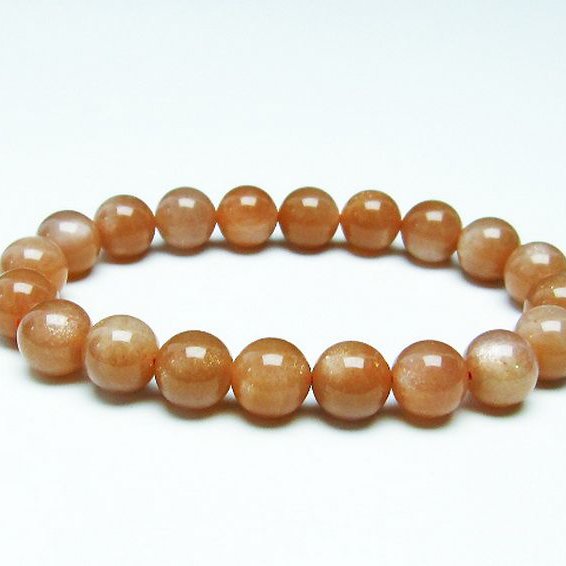 オレンジムーンストーン ブレスレット 10mm [T347-4770]