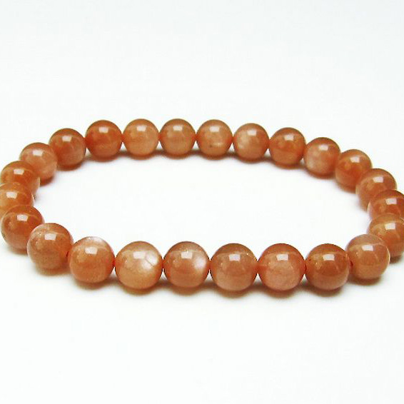 オレンジムーンストーン ブレスレット 8mm [T347-4805]