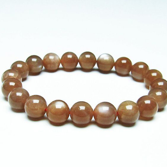 オレンジムーンストーン ブレスレット 10mm [T347-4959]