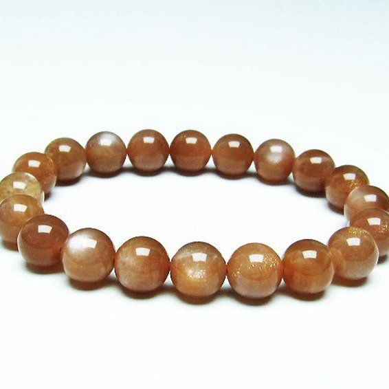 オレンジムーンストーン ブレスレット 10mm [T347-4960]