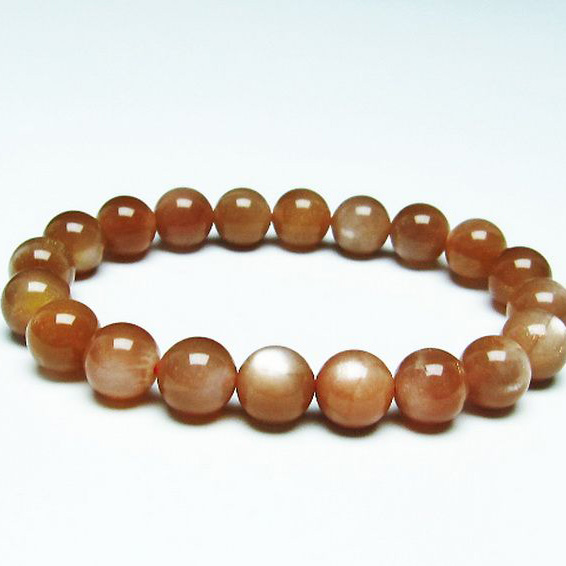 オレンジムーンストーン ブレスレット 10mm [T347-4970]