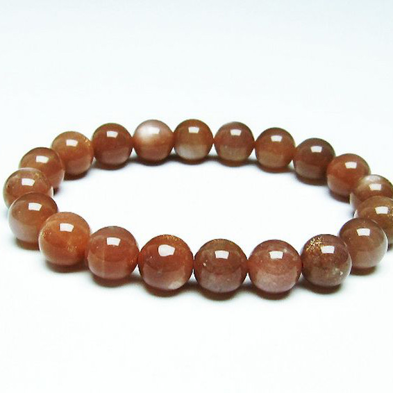 オレンジムーンストーン ブレスレット 10mm [T347-5000]