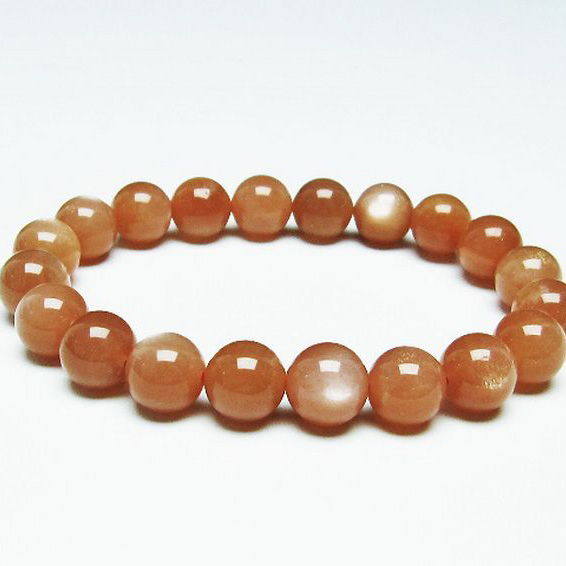 オレンジムーンストーン ブレスレット 10mm [T347-5010]