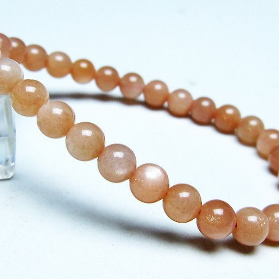 オレンジムーンストーン ブレスレット 6mm [t347-5623]