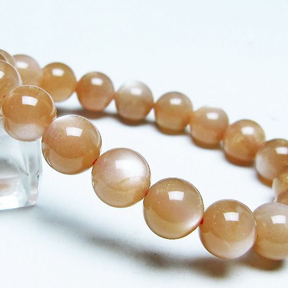 オレンジムーンストーン ブレスレット 10mm [T347-5649]