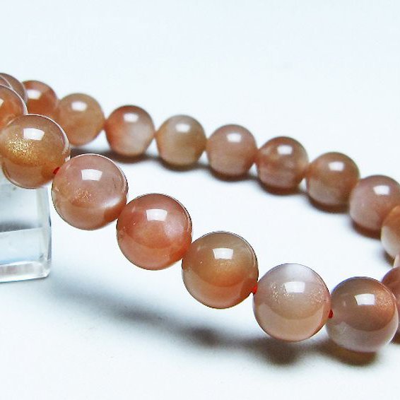 オレンジムーンストーン ブレスレット 10mm [T347-5668]