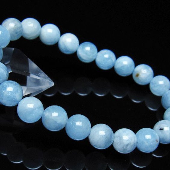 ラリマー、アクアマリン、水晶デザインブレスレットNO303 アクアマリン