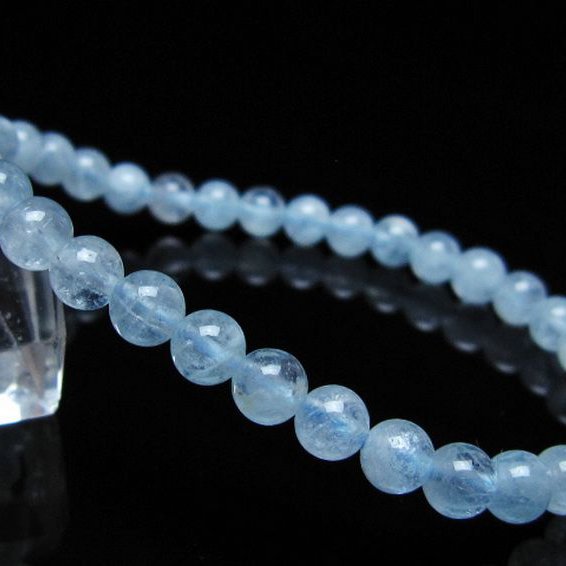 ラリマー、アクアマリン、水晶デザインブレスレットNO303 アクアマリン