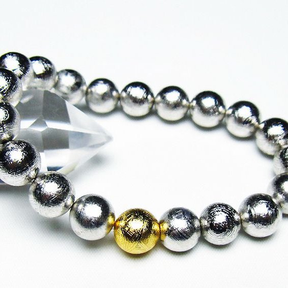 シルバーギベオン メテオライト ブレスレット 10mm [T352-1660]