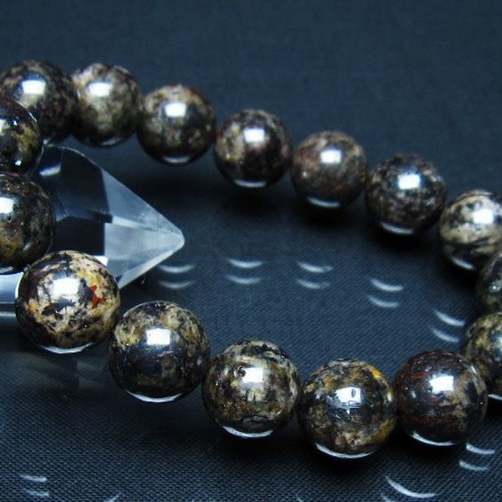 コンドライト「サハラNWA869隕石」 ブレスレット 12mm [t352-1766]