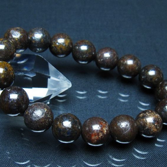 コンドライト「サハラNWA869隕石」 ブレスレット 12mm [t352-1778]