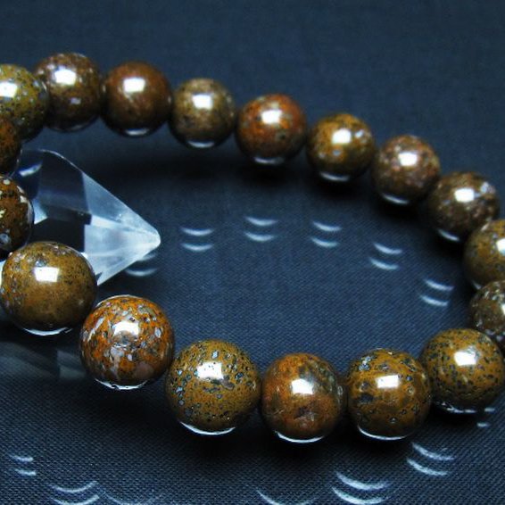 コンドライト「サハラNWA869隕石」 ブレスレット 12mm [t352-1845]