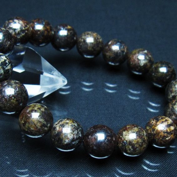 コンドライト「サハラNWA869隕石」 ブレスレット 12mm [t352-1874]