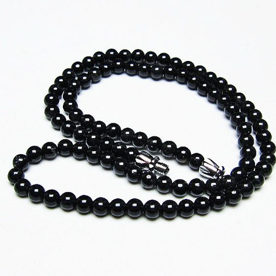ブラックルチルクォーツ ネックレス 4mm [T354-6077]