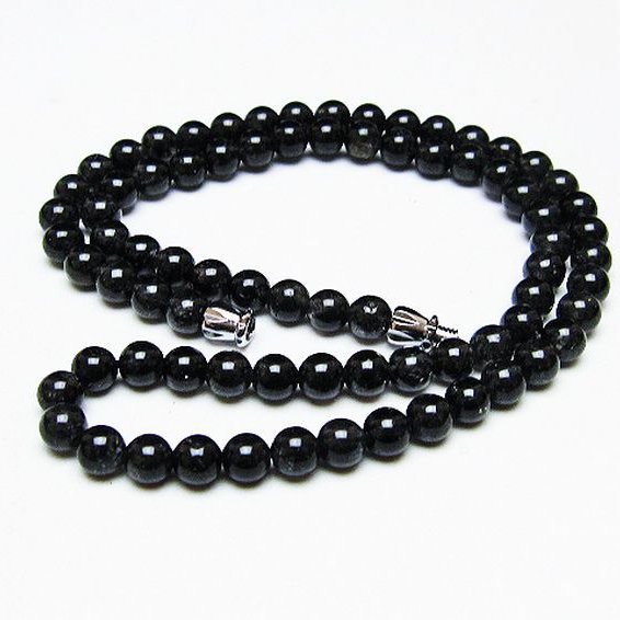 ブラックルチルクォーツ ネックレス 5mm [T354-6099]