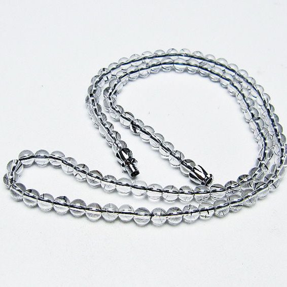 ブラックルチルクォーツ ネックレス 4mm [T354-6286]