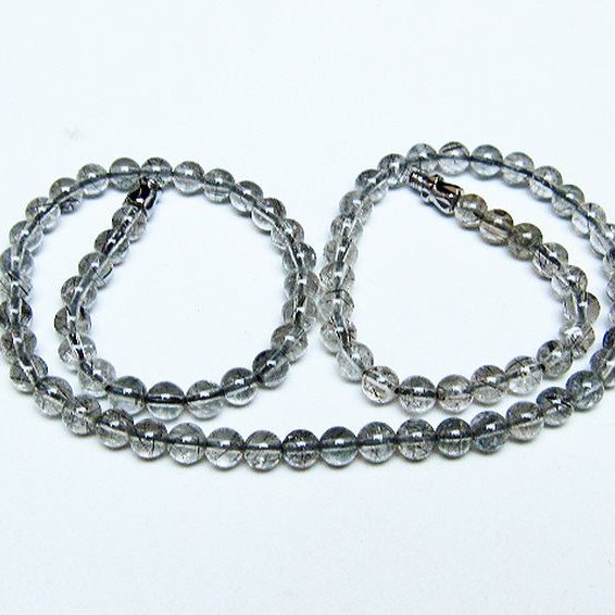 ブラックルチルクォーツ ネックレス 5mm [T354-6433]