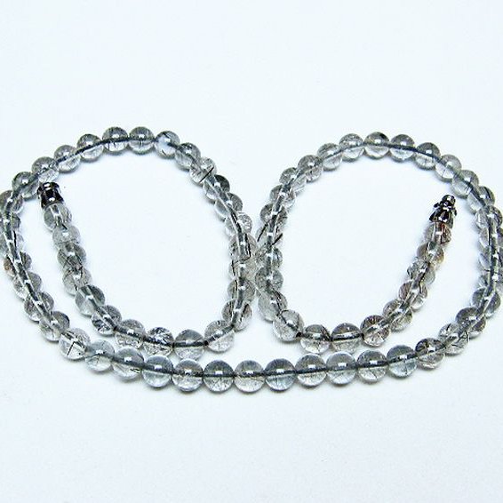 ブラックルチルクォーツ ネックレス 5mm [T354-6445]