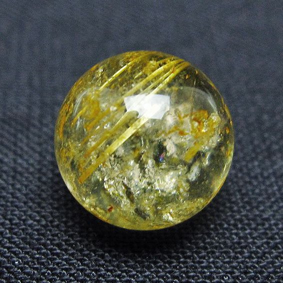 ゴールドタイチンルチル入り 水晶 丸玉 10mm [t355-1557]