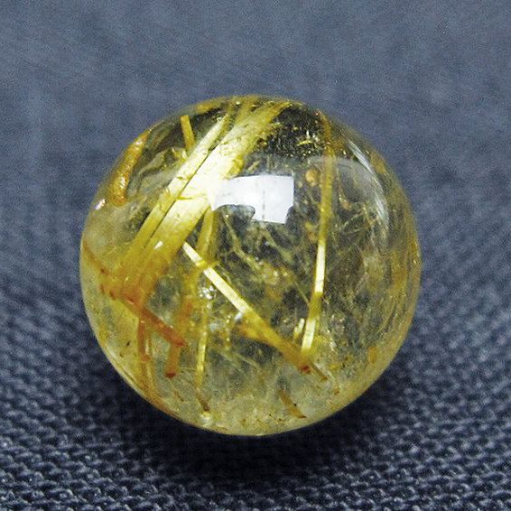 ゴールドタイチンルチル入り 水晶 丸玉 10mm [t355-1607]