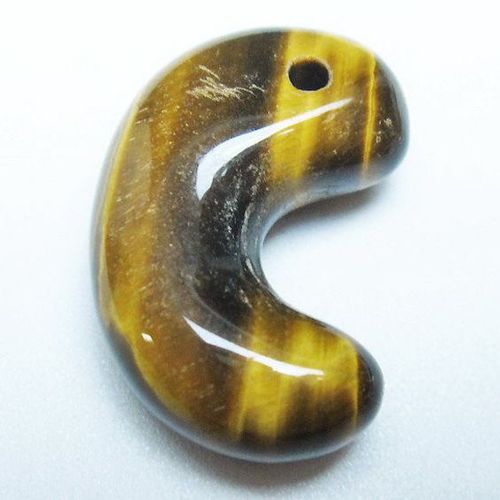タイガーアイ※黄虎目石 勾玉[T356-1754]