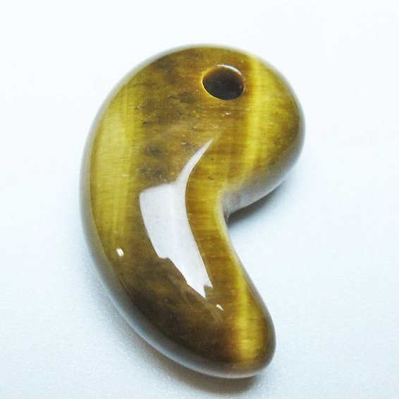 タイガーアイ※黄虎目石 勾玉[T356-1833]