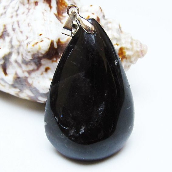 モリオン 純天然 黒水晶 ペンダント [T359-1913]