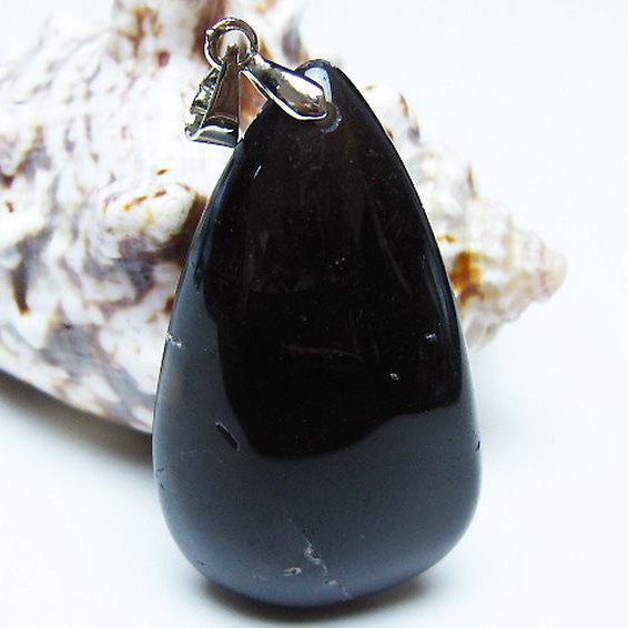モリオン 純天然 黒水晶 ペンダント [t359-1919]