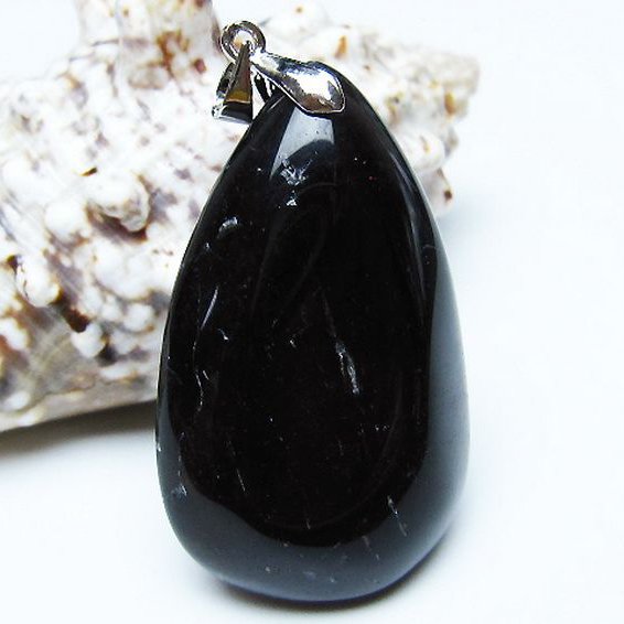 モリオン 純天然 黒水晶 ペンダント [t359-1941]