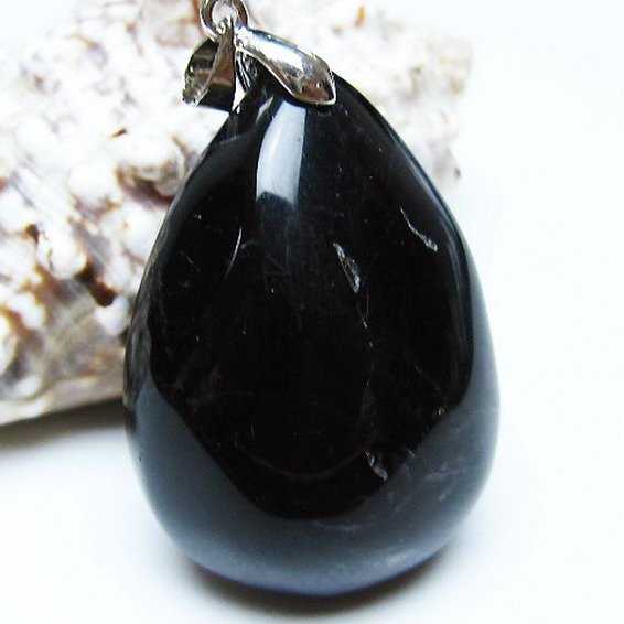 モリオン 純天然 黒水晶 ペンダント [t359-1957]