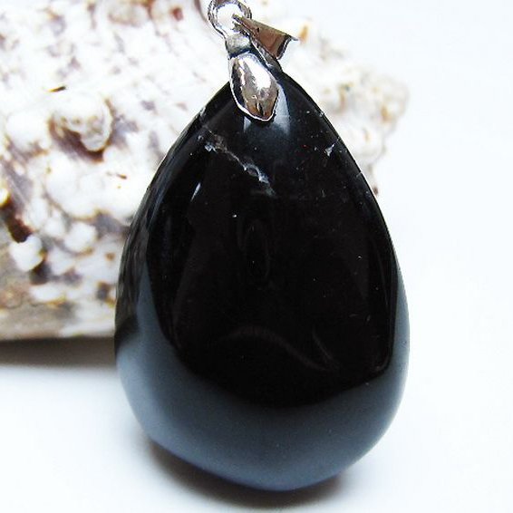 モリオン 純天然 黒水晶 ペンダント [T359-2021]