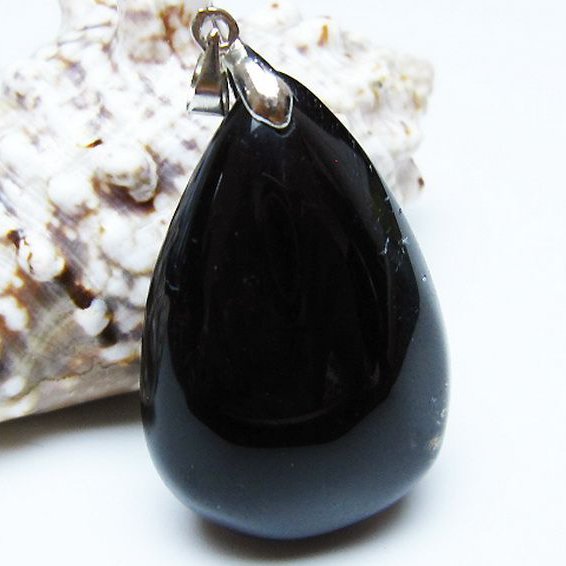モリオン 純天然 黒水晶 ペンダント [t359-2038]
