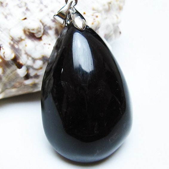 モリオン 純天然 黒水晶 ペンダント [t359-2040]